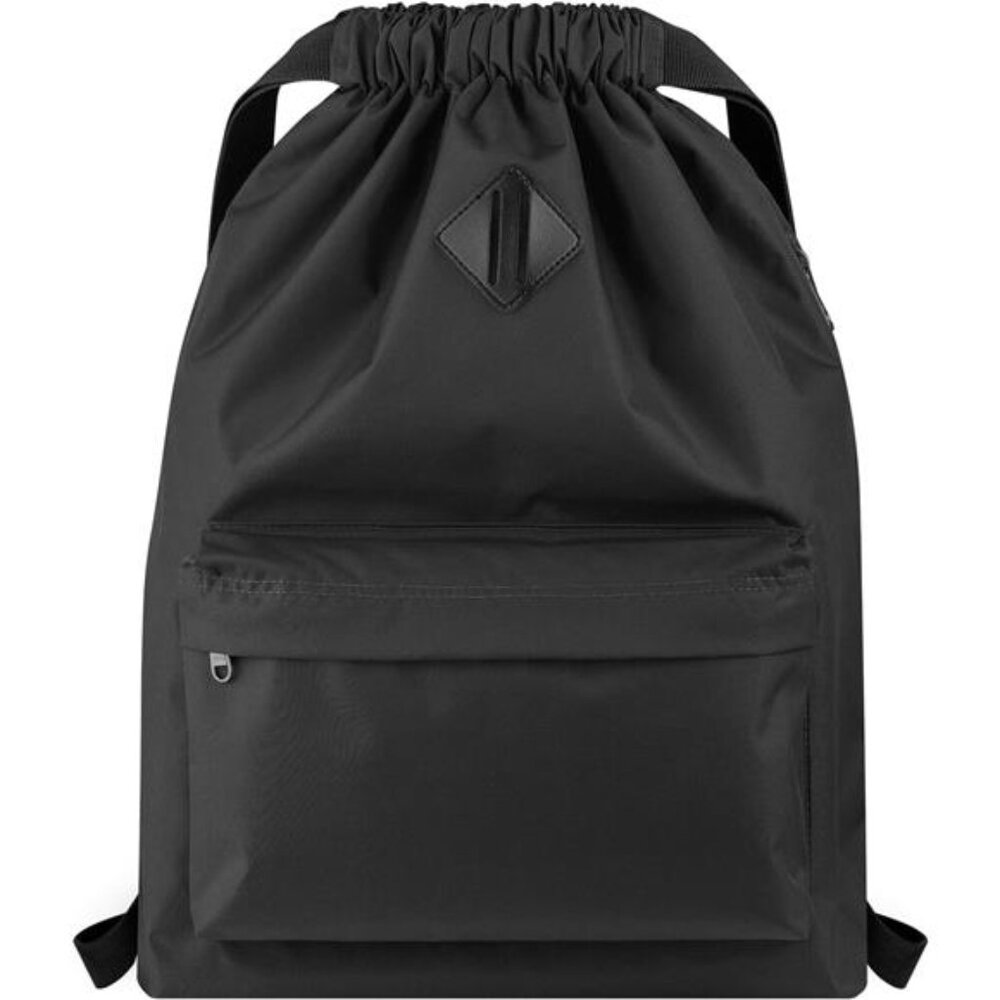 Drawstring Backpack Water Resistant String Bag Sports Gym Sack with Side Pocket